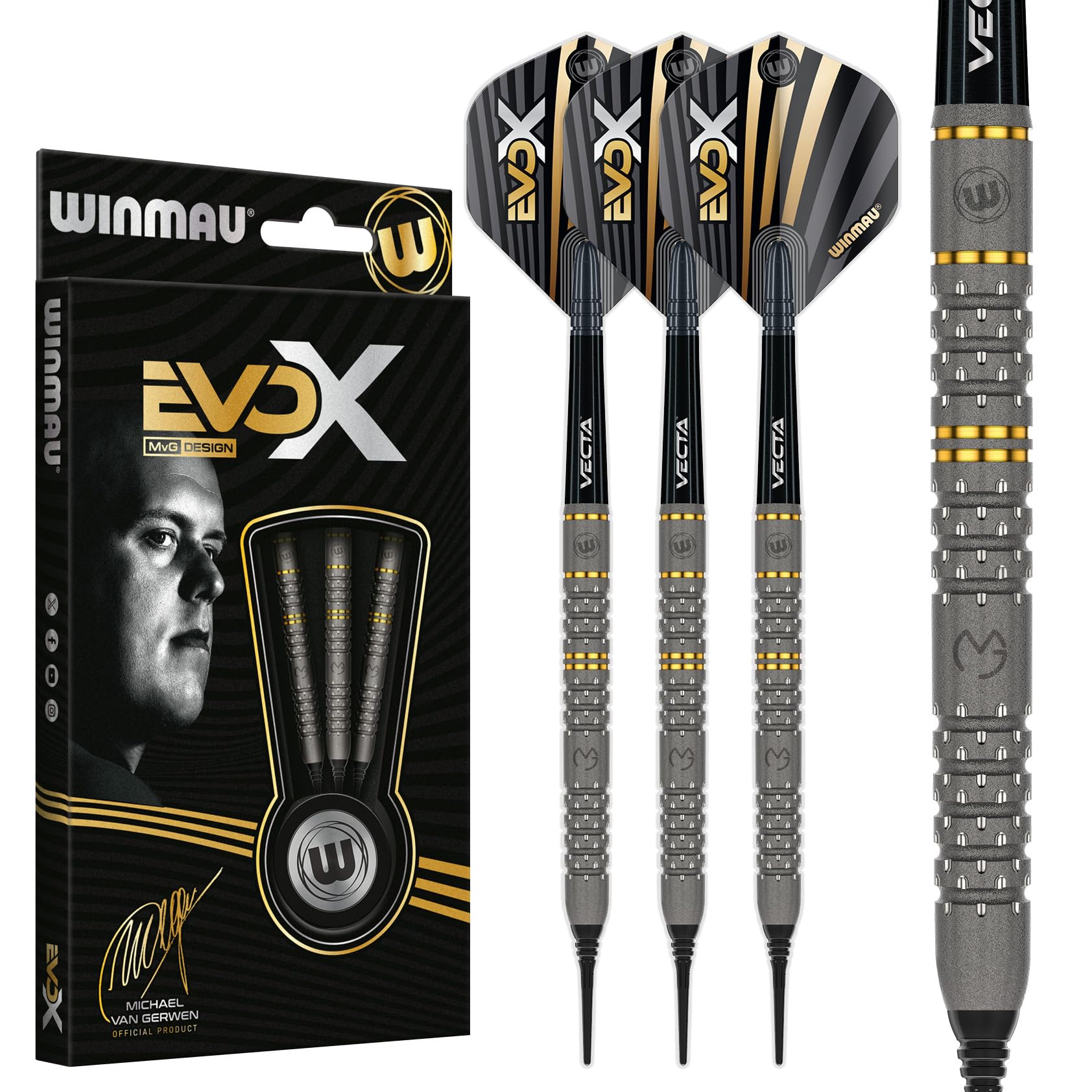 Winmau MVG バンテージ Michael Van Gerwen 22g Winmau Michael Van Gerwen MvG Authentic Tungsten Steeltip